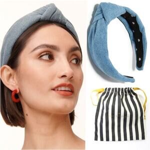 Lele Sadoughi Denim Knotted Headband MINT